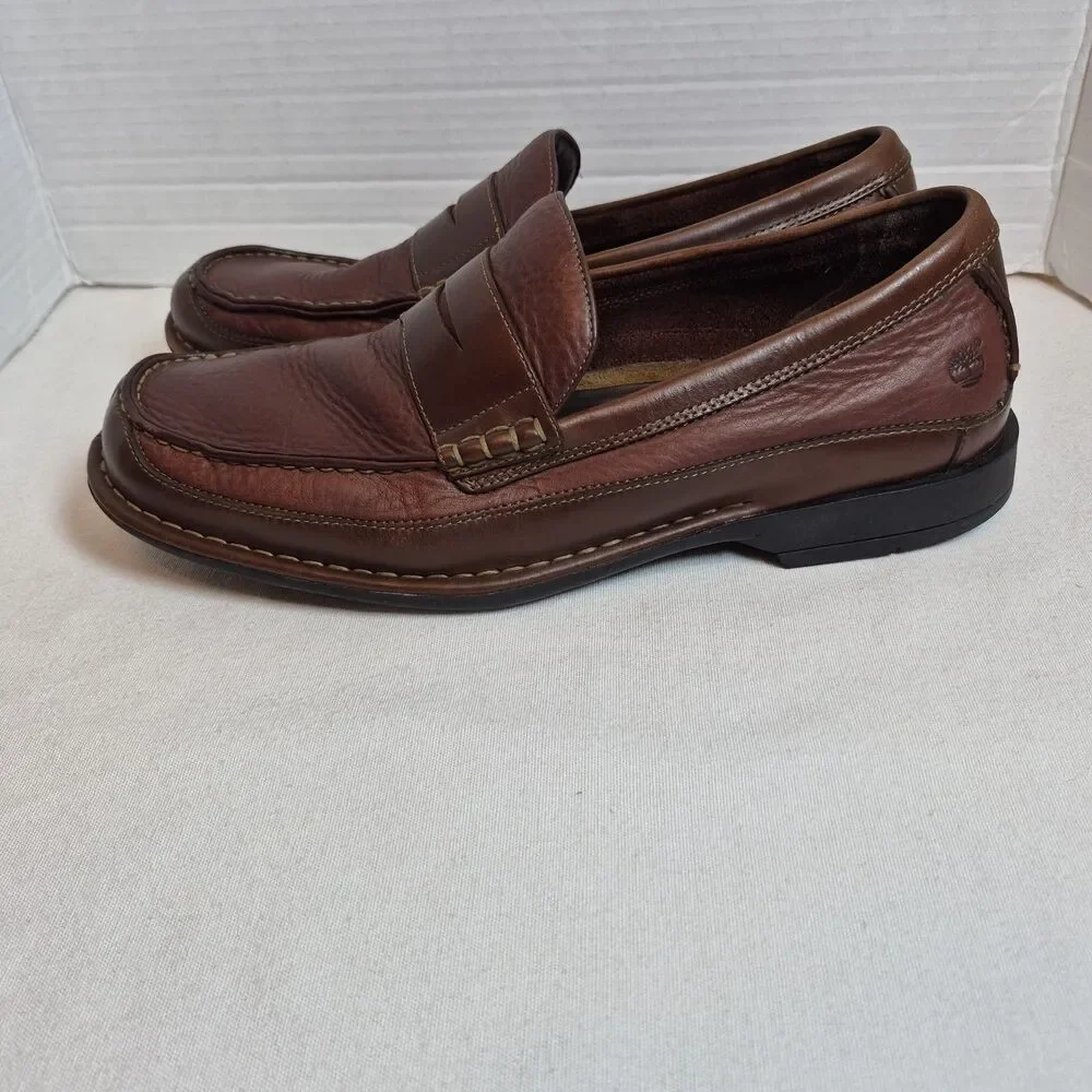 Timberland Smart Comfort System 95216 Penny Loafers Mens 10.5M Brown Leather